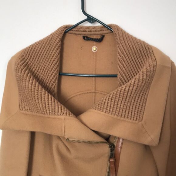 Mackage wool camel leather trim coat S - Picture 5 of 11